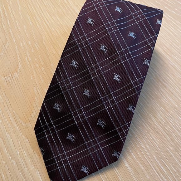 Burberry London Tie - Burgundy - Pattern - Picture 1 of 4